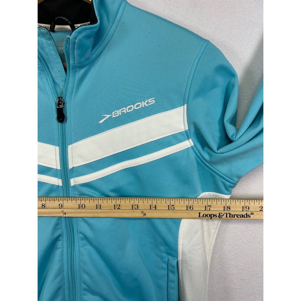 Athletic Brooks Womens Medium Blue Full Zip Equilibrium Track Jacket Star Logo - Picture 6 of 10